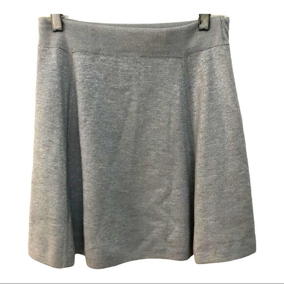 THEORY METALLIC FLARE Skater Mini Skirt Size XS/S - Picture 2 of 6